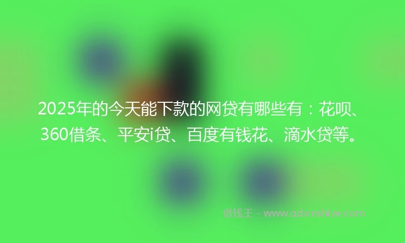 2025年的今天能下款的网贷有哪些有：花呗、360借条、平安i贷、百度有钱花、滴水贷等。