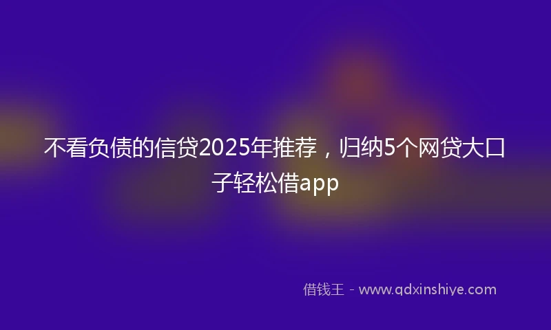 不看负债的信贷2025年推荐，归纳5个网贷大口子轻松借app