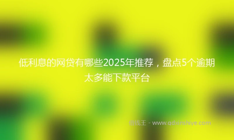 低利息的网贷有哪些2025年推荐，盘点5个逾期太多能下款平台