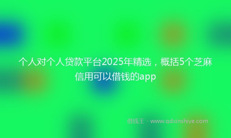 个人对个人贷款平台2025年精选，概括5个芝麻信用可以借钱的app