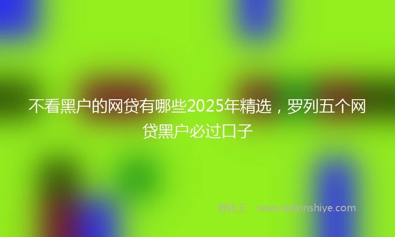 不看黑户的网贷有哪些2025年精选，罗列五个网贷黑户必过口子