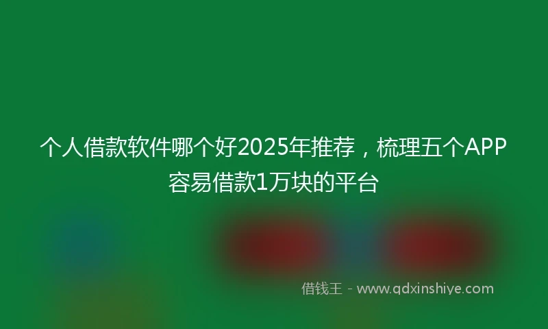 个人借款软件哪个好2025年推荐，梳理五个APP容易借款1万块的平台