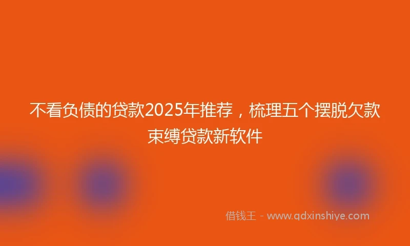 不看负债的贷款2025年推荐，梳理五个摆脱欠款束缚贷款新软件