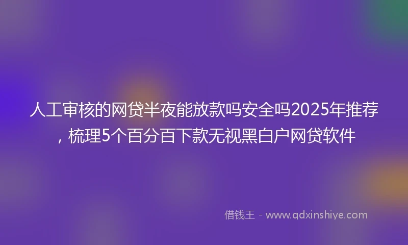 人工审核的网贷半夜能放款吗安全吗2025年推荐，梳理5个百分百下款无视黑白户网贷软件