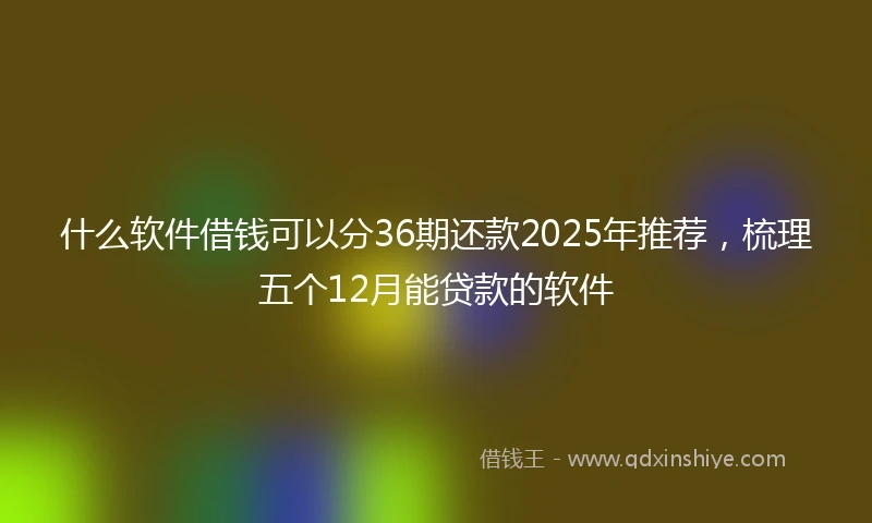 什么软件借钱可以分36期还款2025年推荐，梳理五个12月能贷款的软件