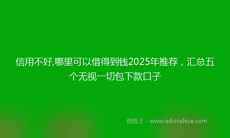 信用不好,哪里可以借得到钱2025年推荐，汇总五个无视一切包下款口子