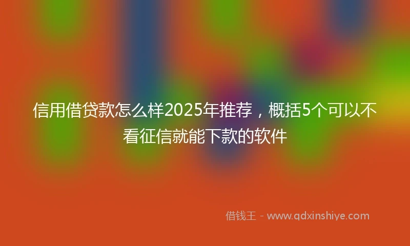 信用借贷款怎么样2025年推荐，概括5个可以不看征信就能下款的软件