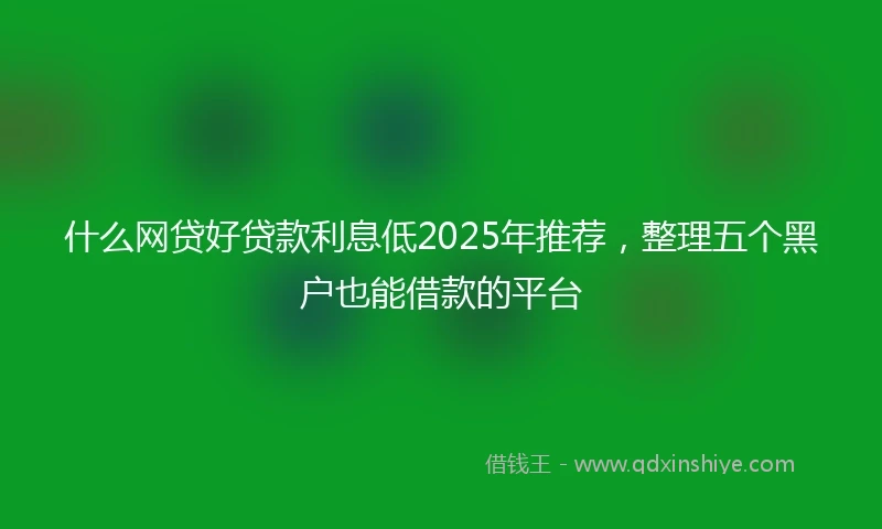 什么网贷好贷款利息低2025年推荐，整理五个黑户也能借款的平台