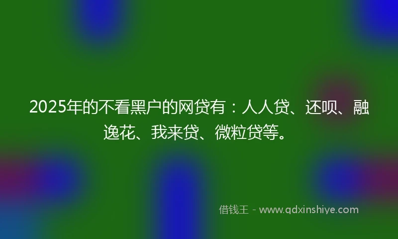 2025年的不看黑户的网贷有：人人贷、还呗、融逸花、我来贷、微粒贷等。