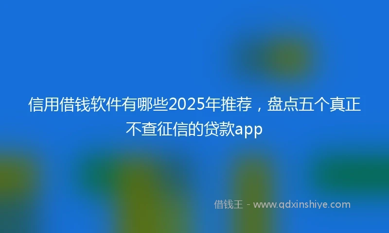 信用借钱软件有哪些2025年推荐，盘点五个真正不查征信的贷款app
