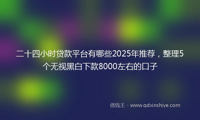二十四小时贷款平台有哪些2025年推荐，整理5个无视黑白下款8000左右的口子