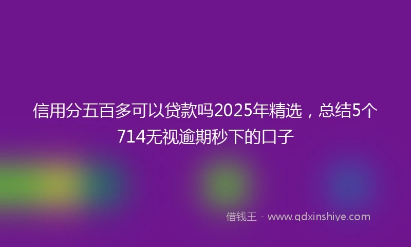 信用分五百多可以贷款吗2025年精选，总结5个714无视逾期秒下的口子