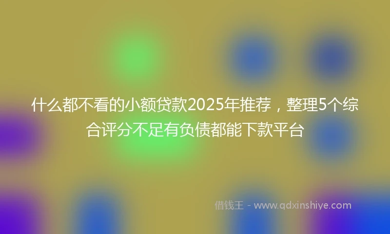 什么都不看的小额贷款2025年推荐，整理5个综合评分不足有负债都能下款平台