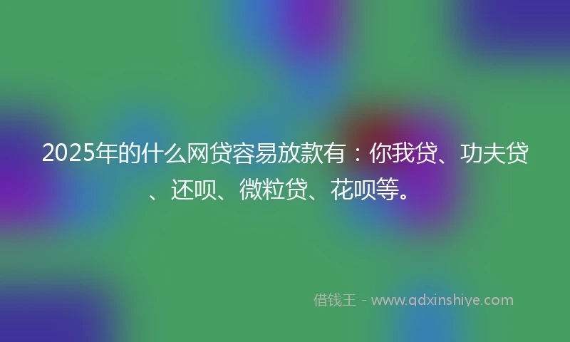 2025年的什么网贷容易放款有：你我贷、功夫贷、还呗、微粒贷、花呗等。