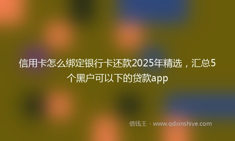信用卡怎么绑定银行卡还款2025年精选，汇总5个黑户可以下的贷款app