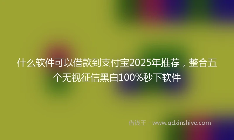 什么软件可以借款到支付宝2025年推荐，整合五个无视征信黑白100%秒下软件