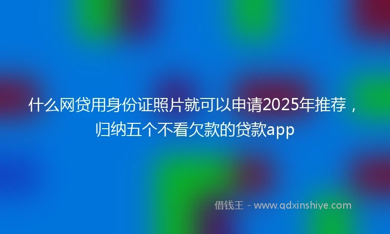 什么网贷用身份证照片就可以申请2025年推荐，归纳五个不看欠款的贷款app