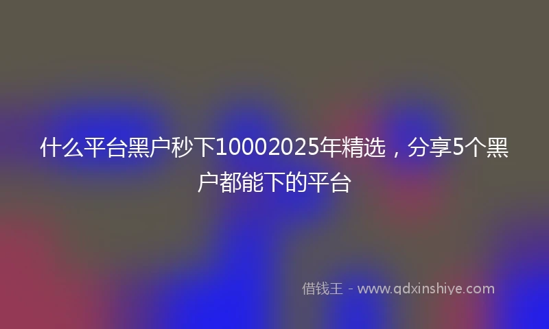 什么平台黑户秒下10002025年精选，分享5个黑户都能下的平台