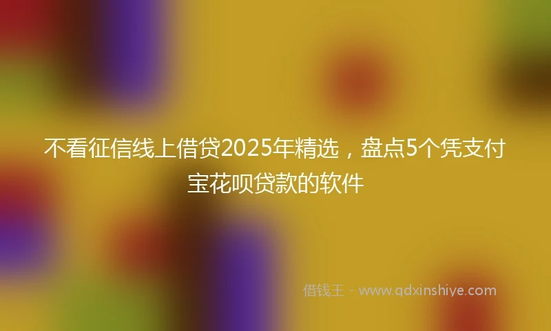 不看征信线上借贷2025年精选，盘点5个凭支付宝花呗贷款的软件