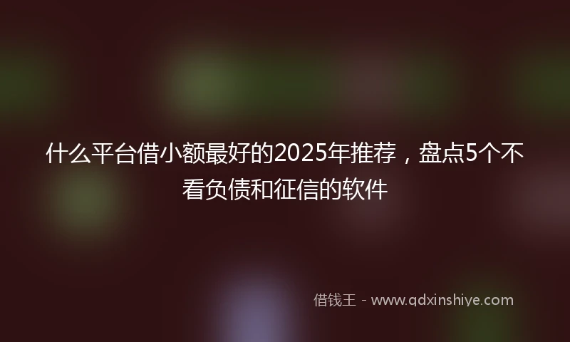 什么平台借小额最好的2025年推荐，盘点5个不看负债和征信的软件