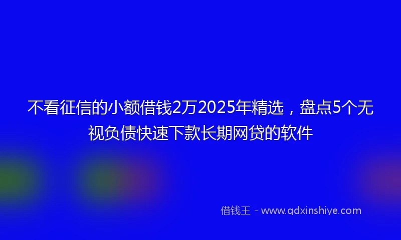 不看征信的小额借钱2万2025年精选，盘点5个无视负债快速下款长期网贷的软件