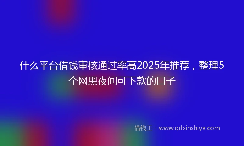 什么平台借钱审核通过率高2025年推荐，整理5个网黑夜间可下款的口子