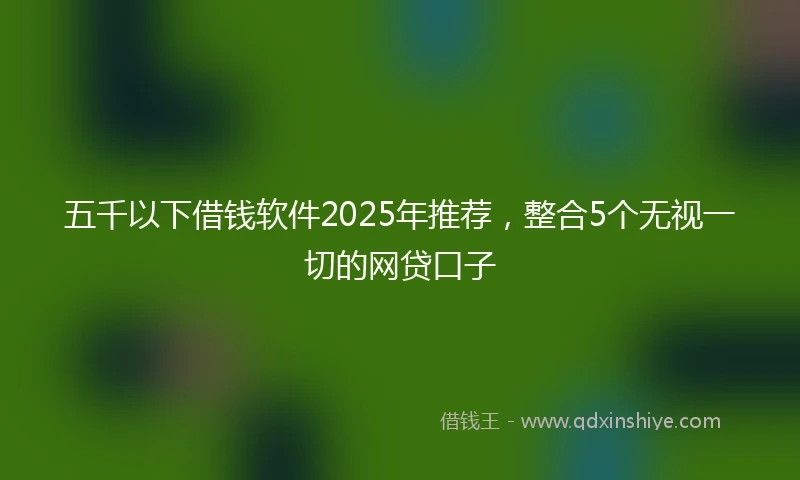 五千以下借钱软件2025年推荐，整合5个无视一切的网贷口子