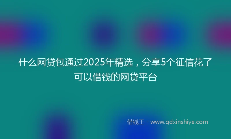 什么网贷包通过2025年精选，分享5个征信花了可以借钱的网贷平台