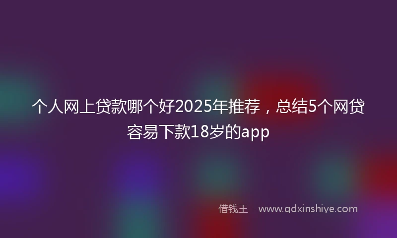 个人网上贷款哪个好2025年推荐，总结5个网贷容易下款18岁的app