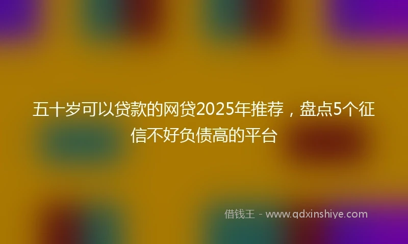 五十岁可以贷款的网贷2025年推荐，盘点5个征信不好负债高的平台