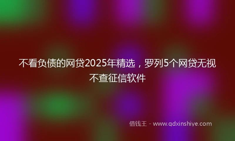 不看负债的网贷2025年精选，罗列5个网贷无视不查征信软件
