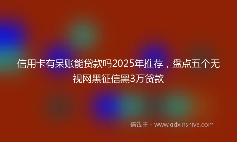 信用卡有呆账能贷款吗2025年推荐，盘点五个无视网黑征信黑3万贷款