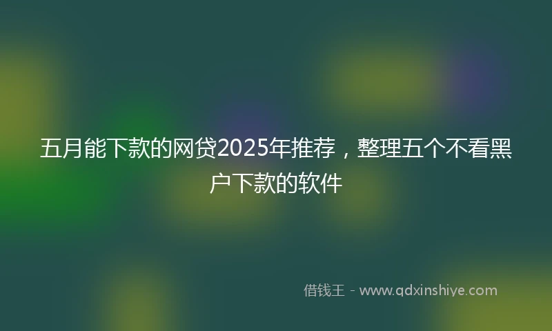 五月能下款的网贷2025年推荐，整理五个不看黑户下款的软件