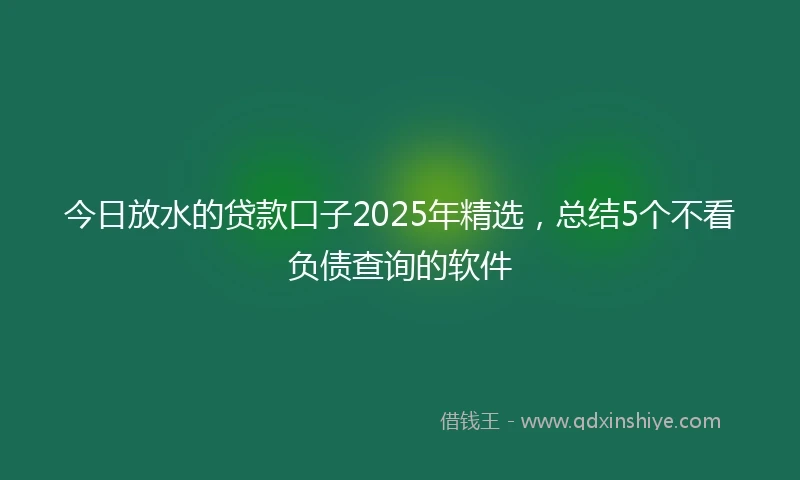 今日放水的贷款口子2025年精选，总结5个不看负债查询的软件
