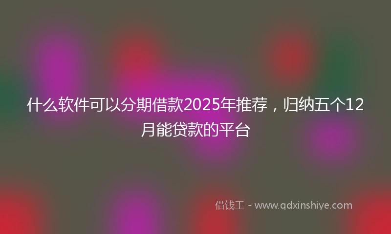 什么软件可以分期借款2025年推荐，归纳五个12月能贷款的平台