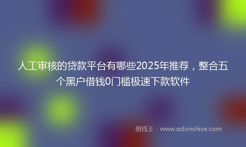 人工审核的贷款平台有哪些2025年推荐，整合五个黑户借钱0门槛极速下款软件
