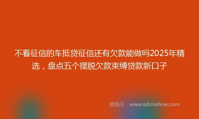 不看征信的车抵贷征信还有欠款能做吗2025年精选，盘点五个摆脱欠款束缚贷款新口子