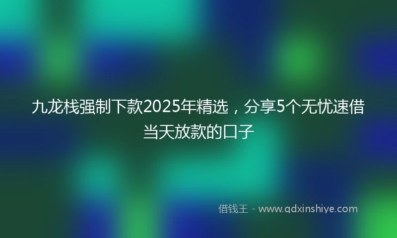 九龙栈强制下款2025年精选，分享5个无忧速借当天放款的口子