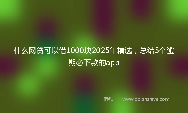 什么网贷可以借1000块2025年精选，总结5个逾期必下款的app