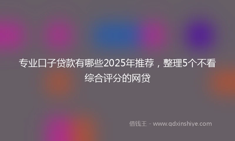 专业口子贷款有哪些2025年推荐，整理5个不看综合评分的网贷