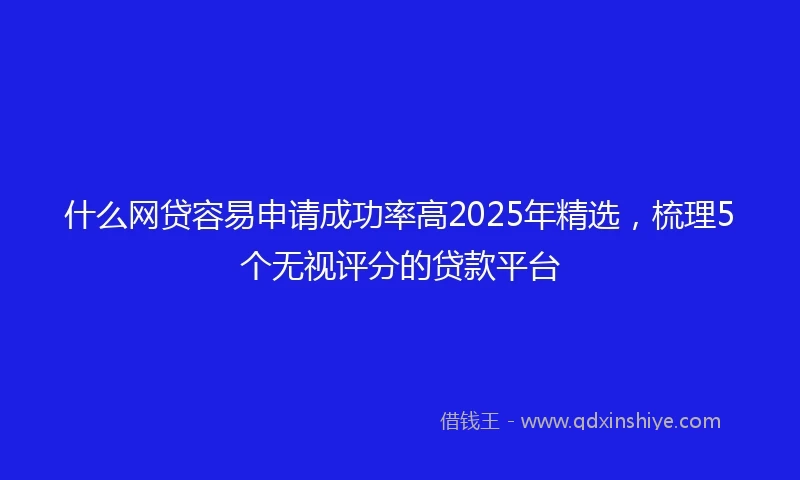 什么网贷容易申请成功率高2025年精选，梳理5个无视评分的贷款平台