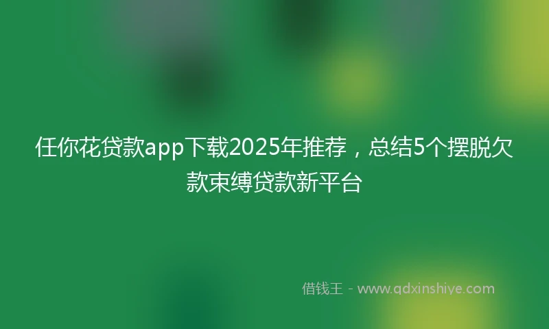 任你花贷款app下载2025年推荐，总结5个摆脱欠款束缚贷款新平台