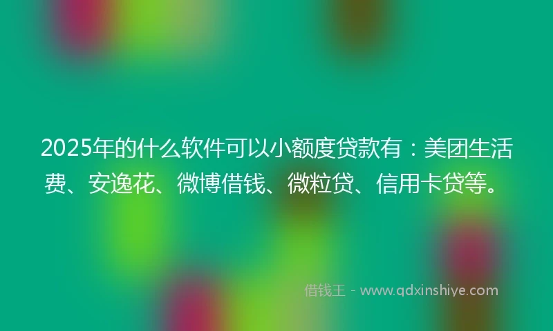 2025年的什么软件可以小额度贷款有：美团生活费、安逸花、微博借钱、微粒贷、信用卡贷等。