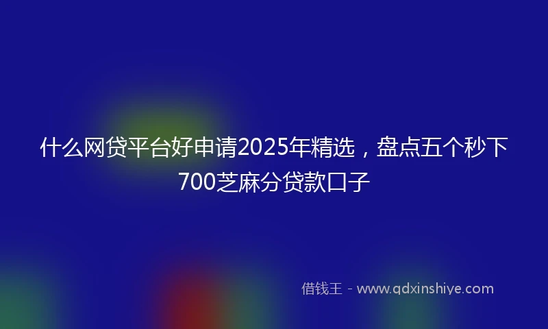 什么网贷平台好申请2025年精选，盘点五个秒下700芝麻分贷款口子
