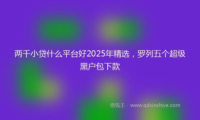 两千小贷什么平台好2025年精选，罗列五个超级黑户包下款