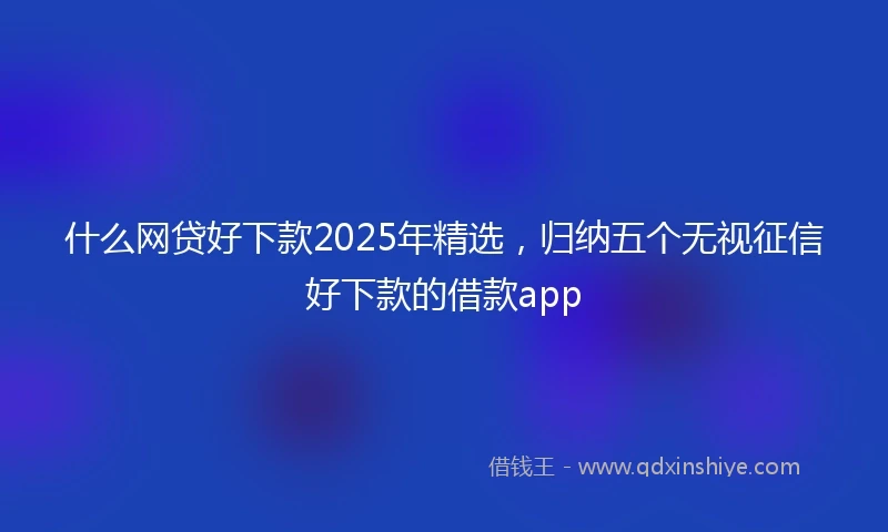 什么网贷好下款2025年精选，归纳五个无视征信好下款的借款app