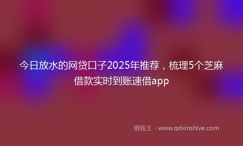 今日放水的网贷口子2025年推荐，梳理5个芝麻借款实时到账速借app