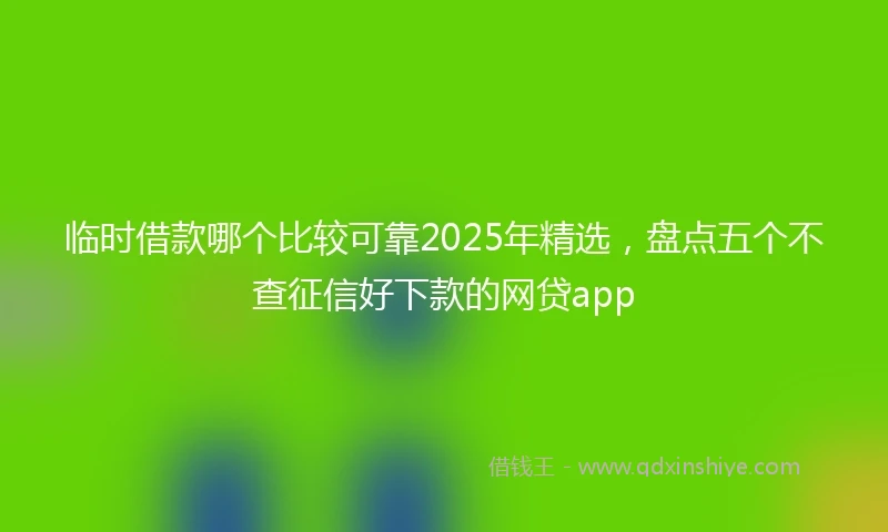 临时借款哪个比较可靠2025年精选，盘点五个不查征信好下款的网贷app