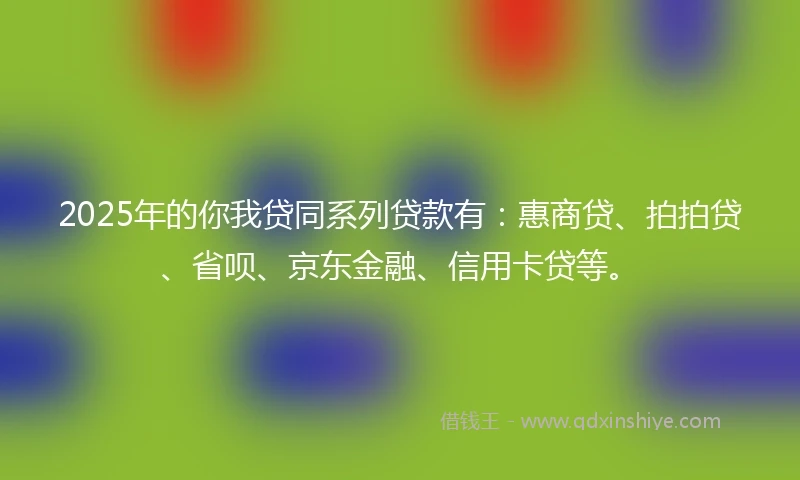 2025年的你我贷同系列贷款有：惠商贷、拍拍贷、省呗、京东金融、信用卡贷等。