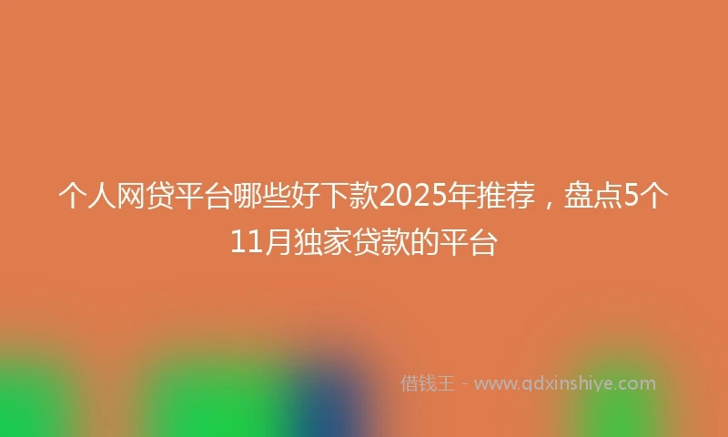个人网贷平台哪些好下款2025年推荐，盘点5个11月独家贷款的平台